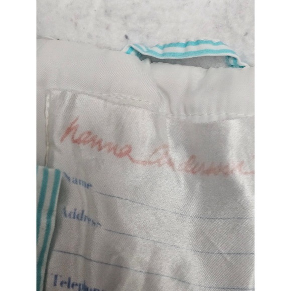 Vintage Hanna Andersson Baby Snowsuit Bunting Blue White Stripe Hooded Zip 70cm - Picture 2 of 11